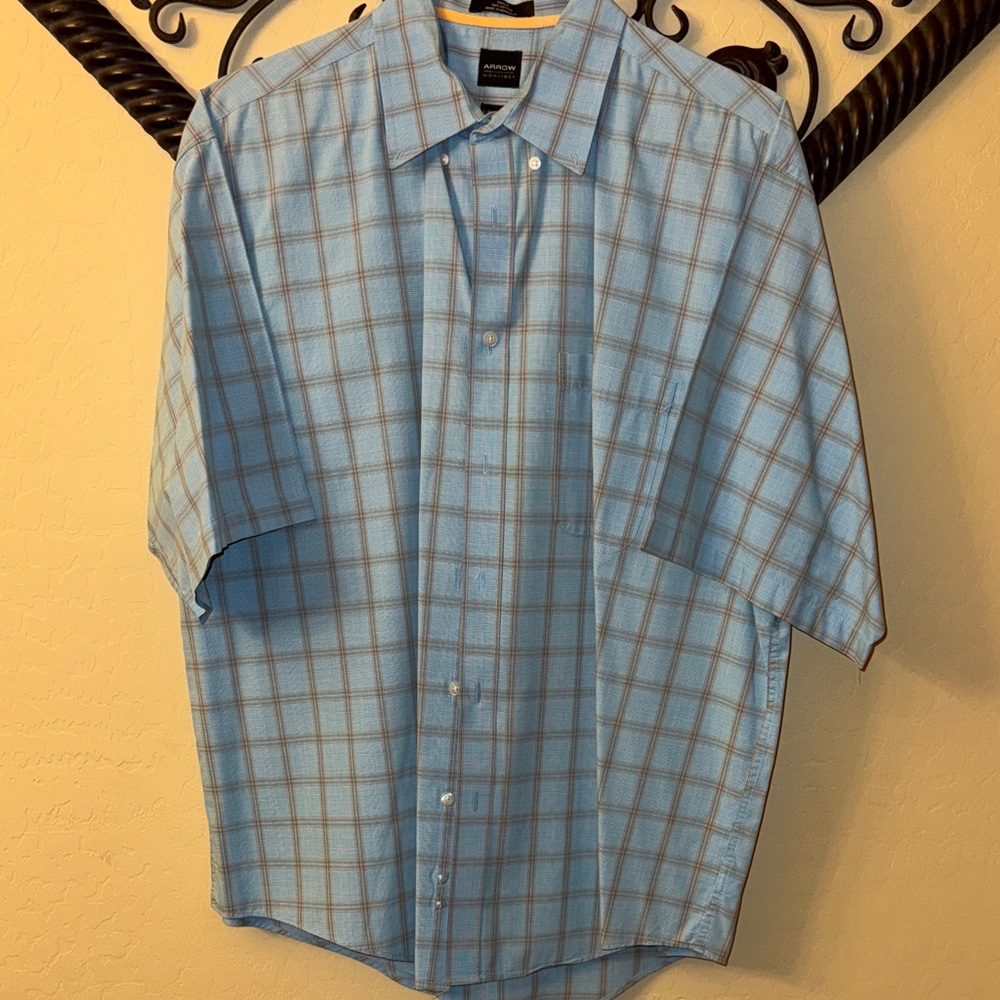 Arrow Light Blue Checkered Shirt